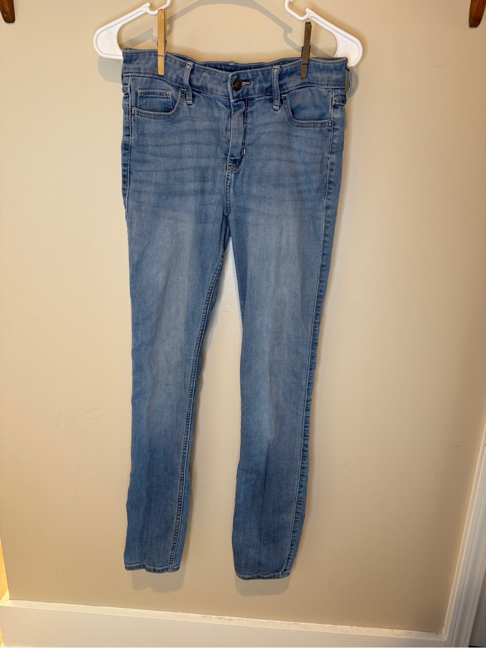 Hollister Mid-Rise Super Skinny Jeans Women’s Size 5R W27 L30 Light Wash Stretch